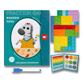 Children's Magnetic Fraction Learning Math Toys – Wooden Fraction Book Set for Arithmetic Education